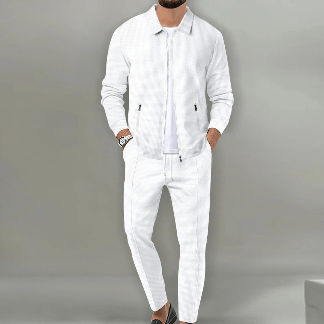 Classic Textured Knit Set for Men - Elena Harper