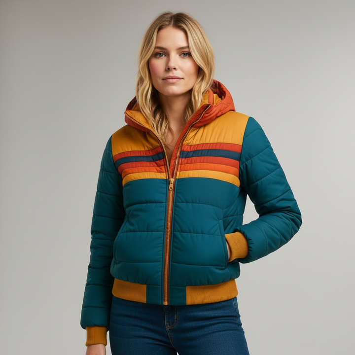 Eleanor Hooded Windbreaker Jacket with Sleek Finish for Women - Elena Harper