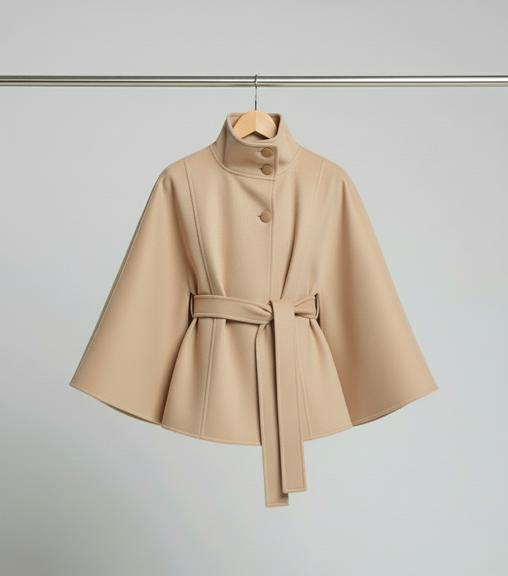 Stolsmo - Cape Jacket with High Collar and Belt