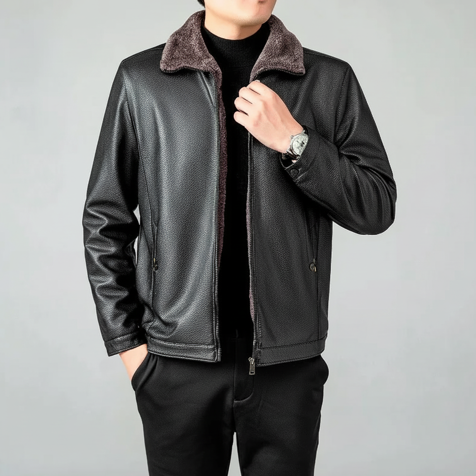 Heritage Fleece-Lined Leather Jacket