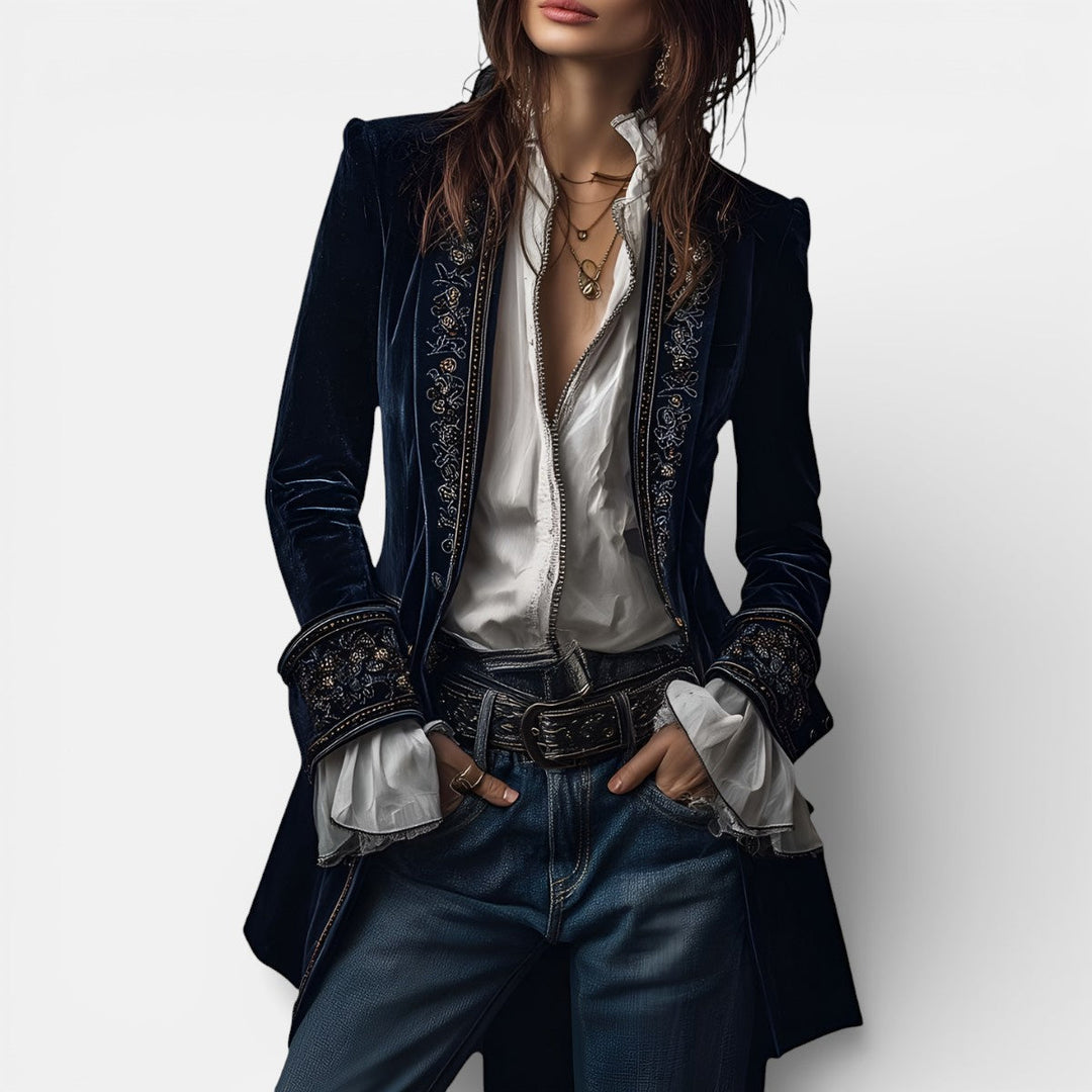 Eliza Elegant Velvet Jacket with Rich Depth of Colour for Women - Elena Harper