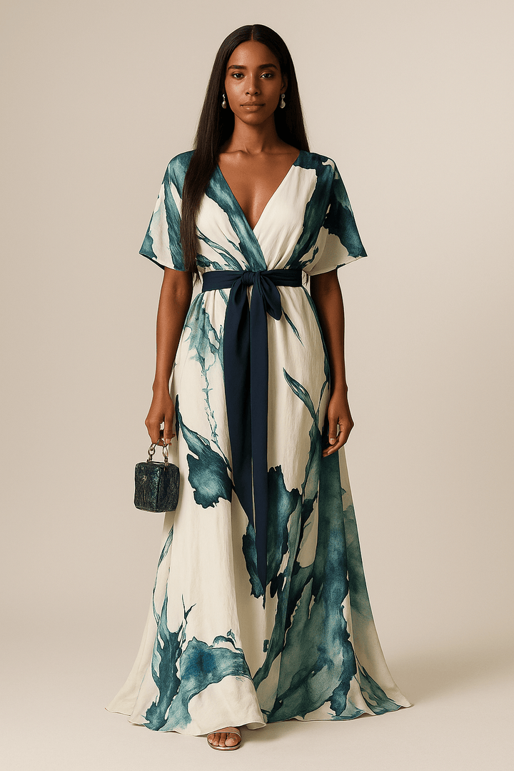 Serene Elegant Artistic Maxi Dress - Elena Harper