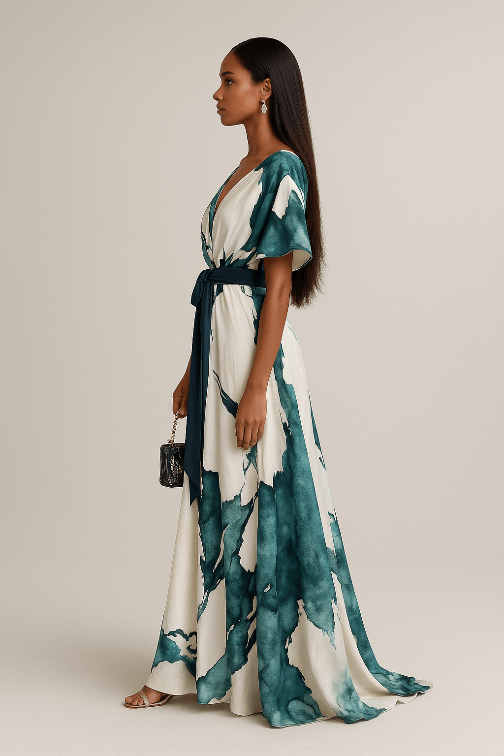 Serene Elegant Artistic Maxi Dress - Elena Harper