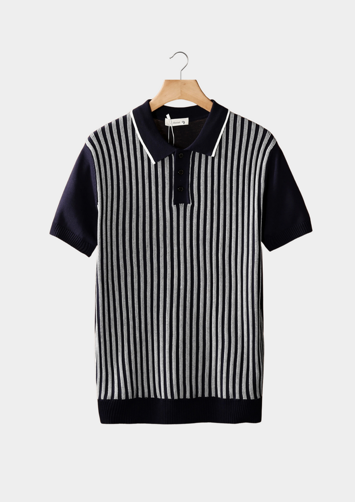Noba Vertical Striped Polo, view 4 - Elena Harper
