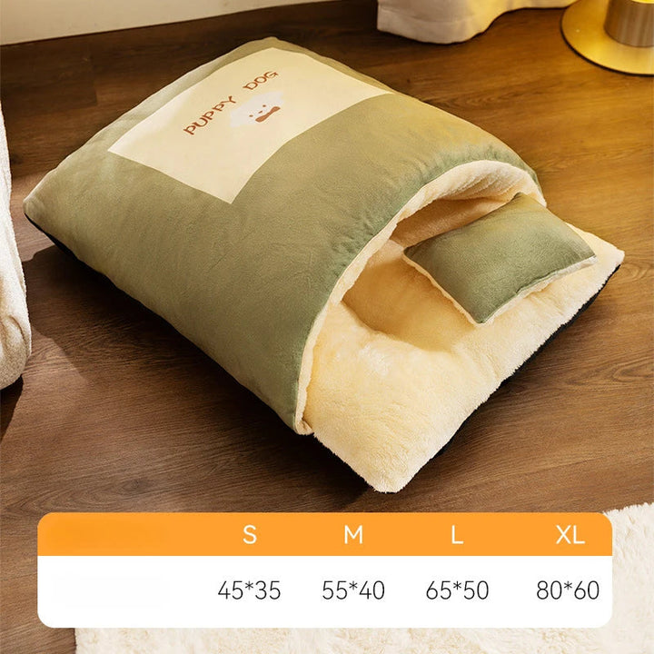 Cat's Plush Snuggle Sleeping Bag Bed for Cozy Naps