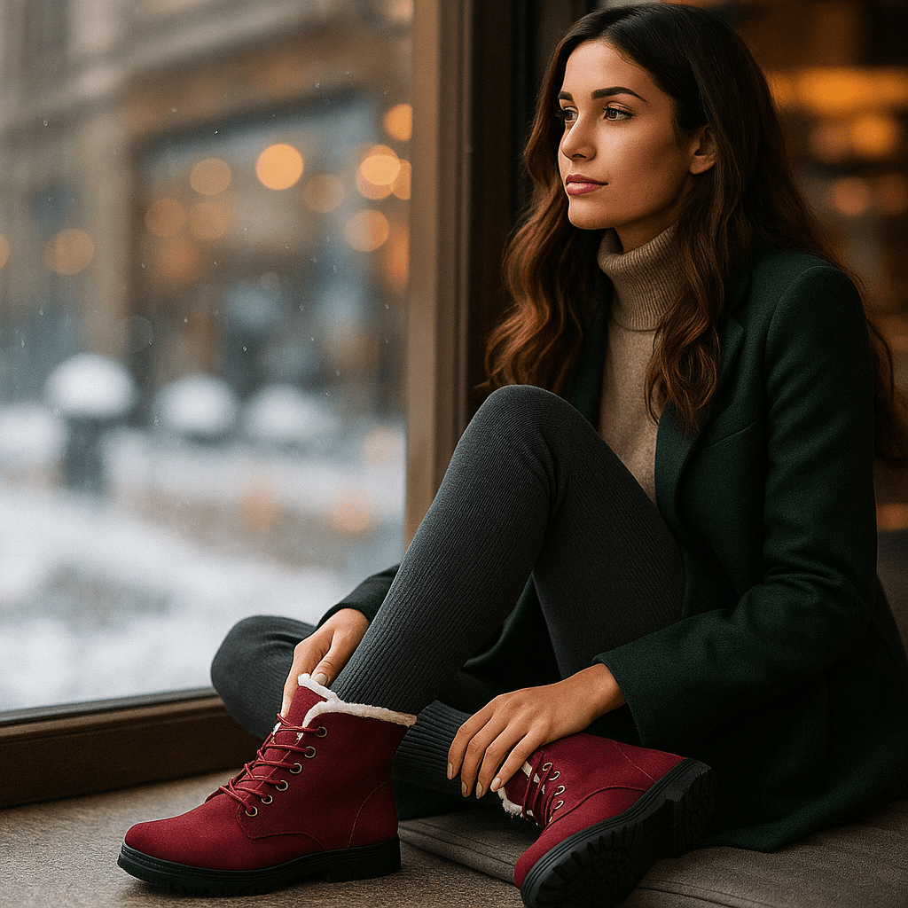 Women's Plush Effect Ankle Boots - Lirenne