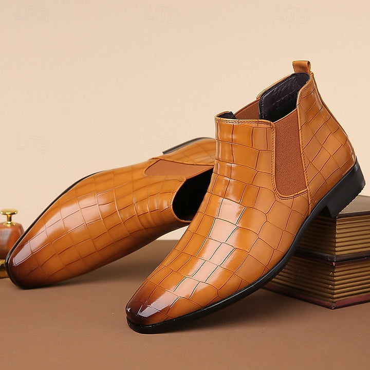 Adrian | Men's Polished Chelsea Boots with Elastic Side Panels