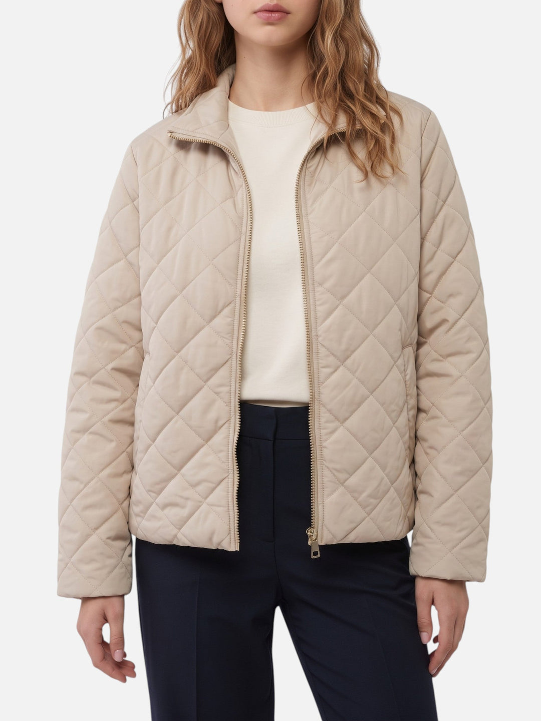 Women's Zip-Up Diamond Quilted Jacket