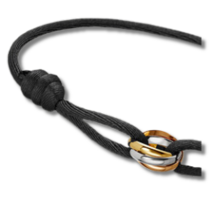 Golden trifecta bracelet, view 2 - Elena Harper