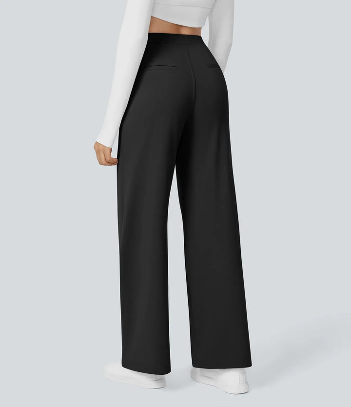 Allegra Smooth Casual Pants, view 2 - Elena Harper