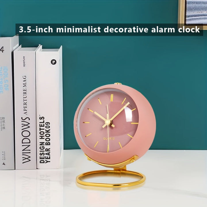 Silent Nordic Desk Clock with Luminous Hands & Metal Frame