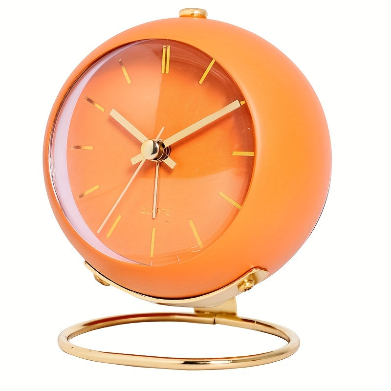 Silent Nordic Desk Clock with Luminous Hands & Metal Frame