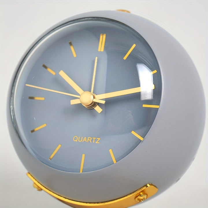 Silent Nordic Desk Clock with Luminous Hands & Metal Frame