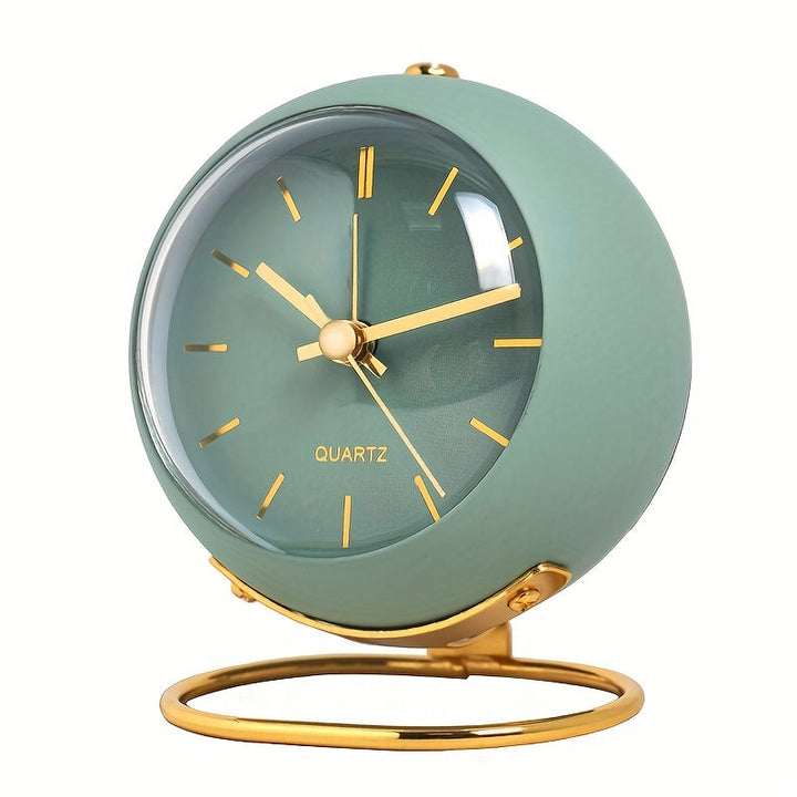 Silent Nordic Desk Clock with Luminous Hands & Metal Frame