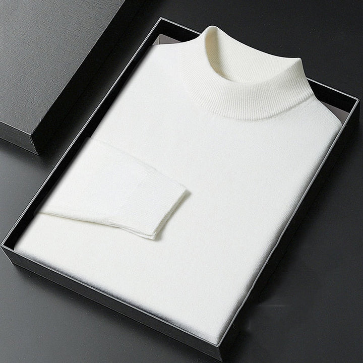 Calvin Men's Mock Neck Sweater with Clean Fine-Gauge Knit - Elena Harper