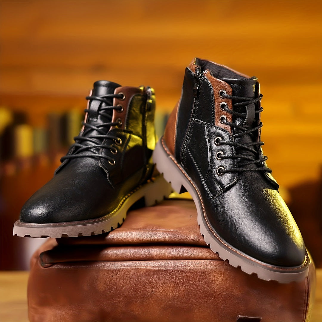 Mats - Men's Zip Leather Ankle Boots