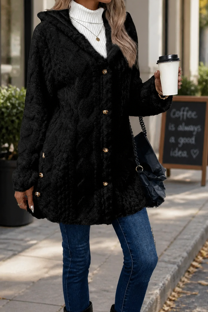 Cinchwarm Cable-Knit Hooded Long Cardigan - Elena Harper