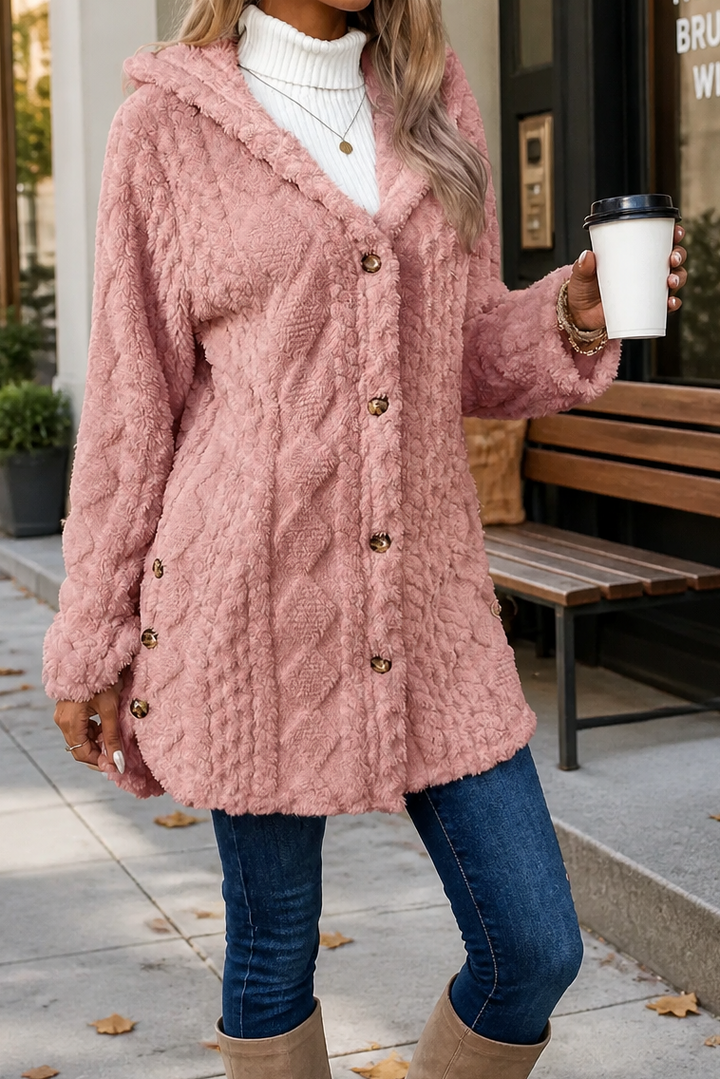 Cinchwarm Cable-Knit Hooded Long Cardigan - Elena Harper