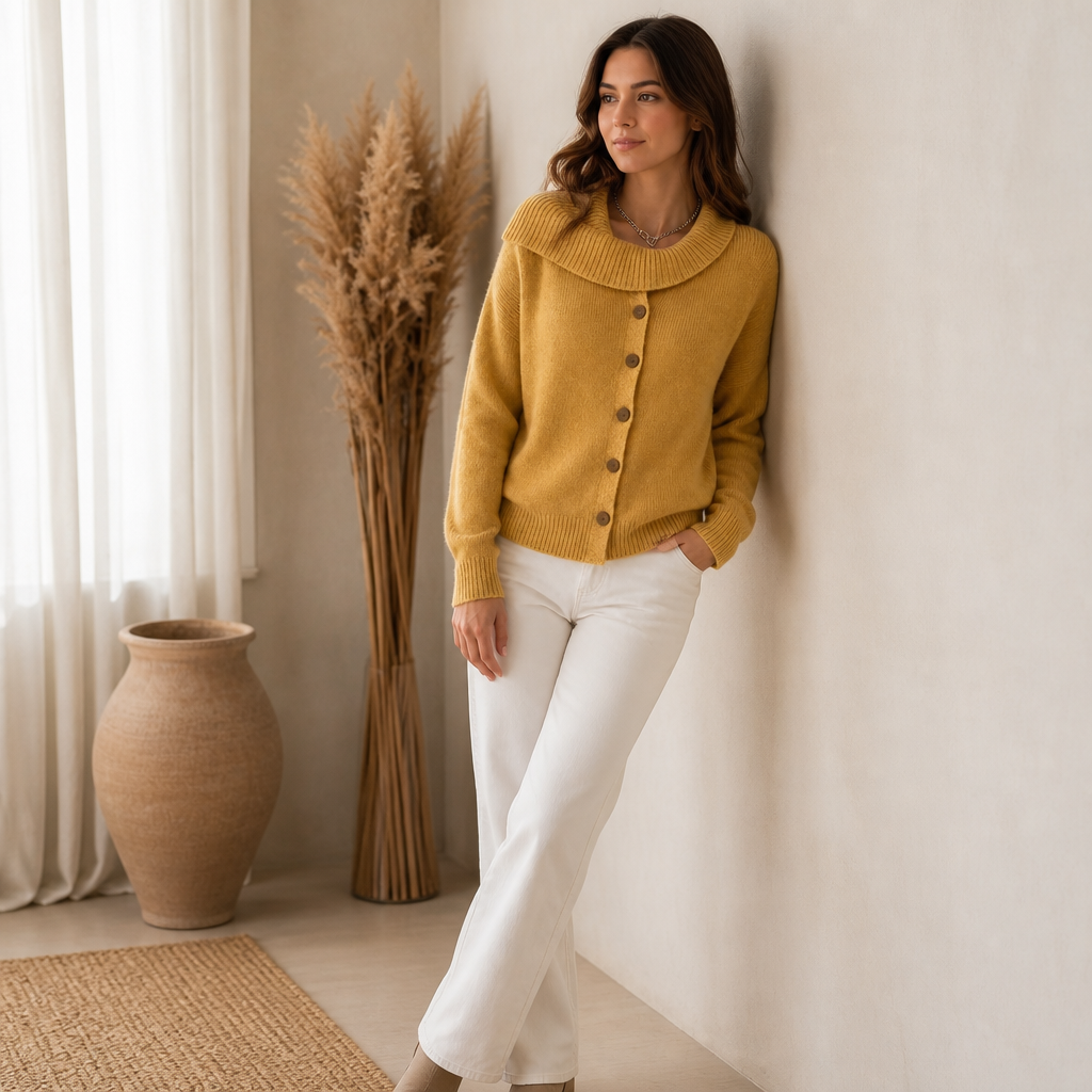 Draperie Oversized Waterfall Collar Knit Cardigan - Elena Harper