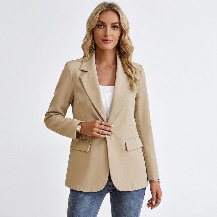 Astrid Single-Breasted Blazer with Notch Lapel for Women - Elena Harper