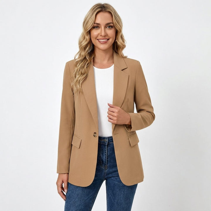 Astrid Single-Breasted Blazer with Notch Lapel for Women - Elena Harper