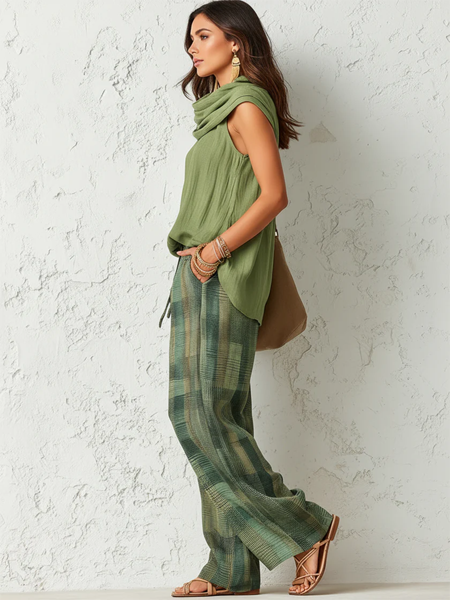 Esther - Lightweight Blouse & Wide-Leg Trousers Set