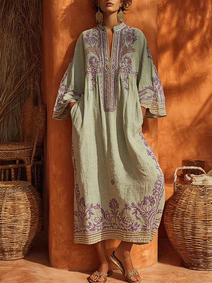 Seline™ | Elegant Mediterranean Maxi Dress