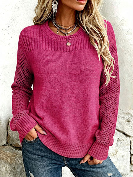 Danica Women's Open-Knit Sleeve Sweater with Relaxed Shape - Elena Harper