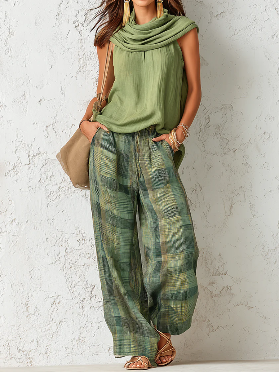Esther - Lightweight Blouse & Wide-Leg Trousers Set