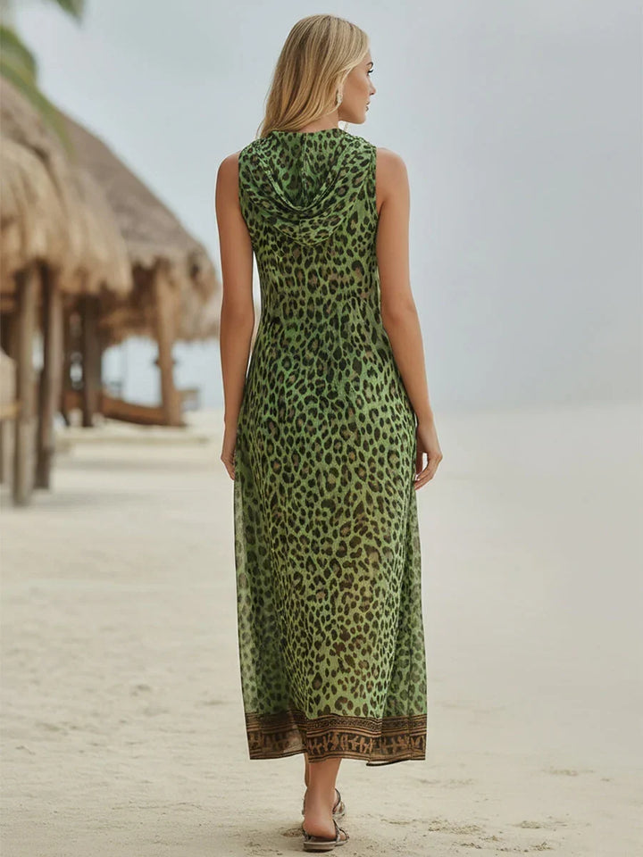 Roaa Elegant Leopard Bohemian Dress, view 3 - Elena Harper