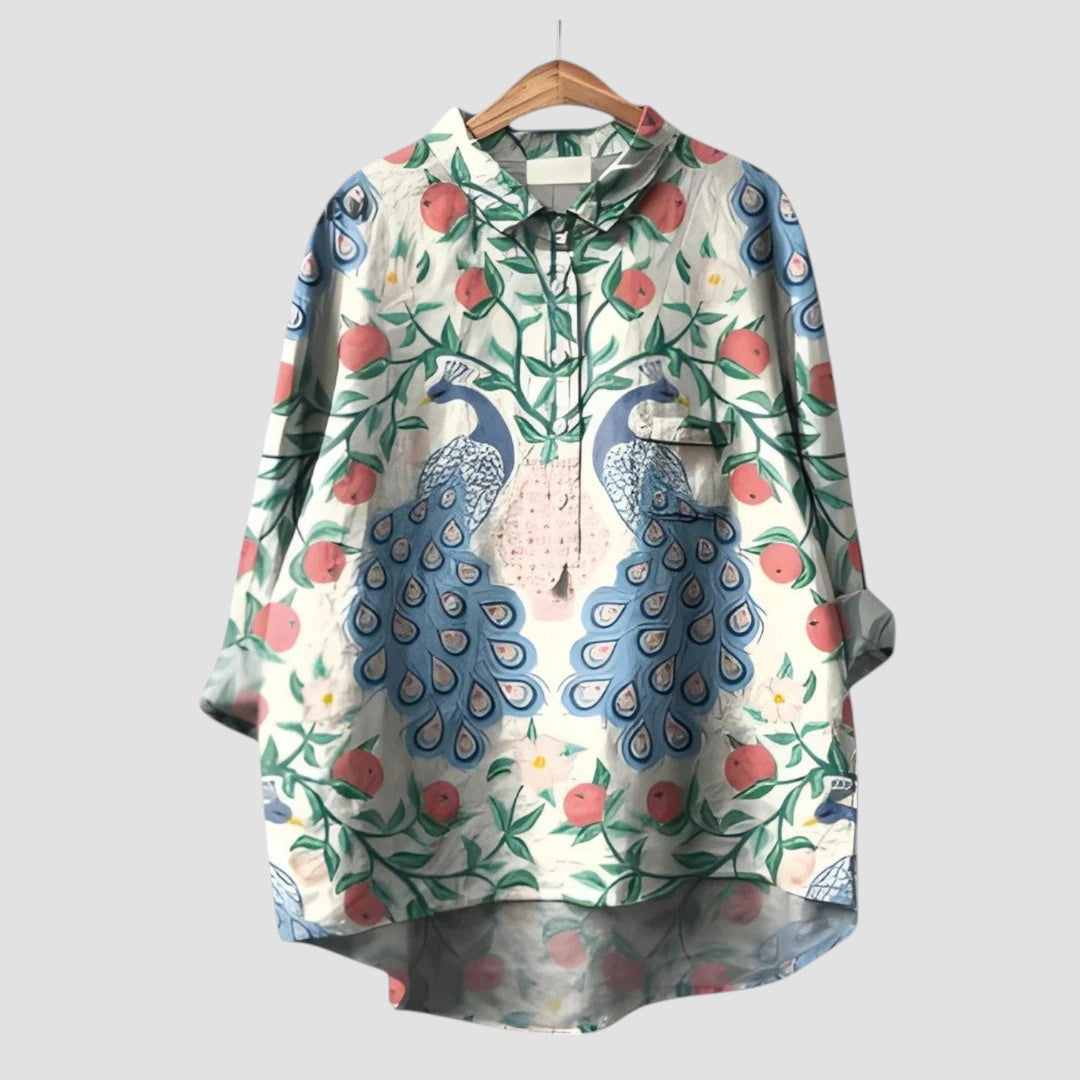 Naelira 2025 Garden Peacock Blouse - Elena Harper