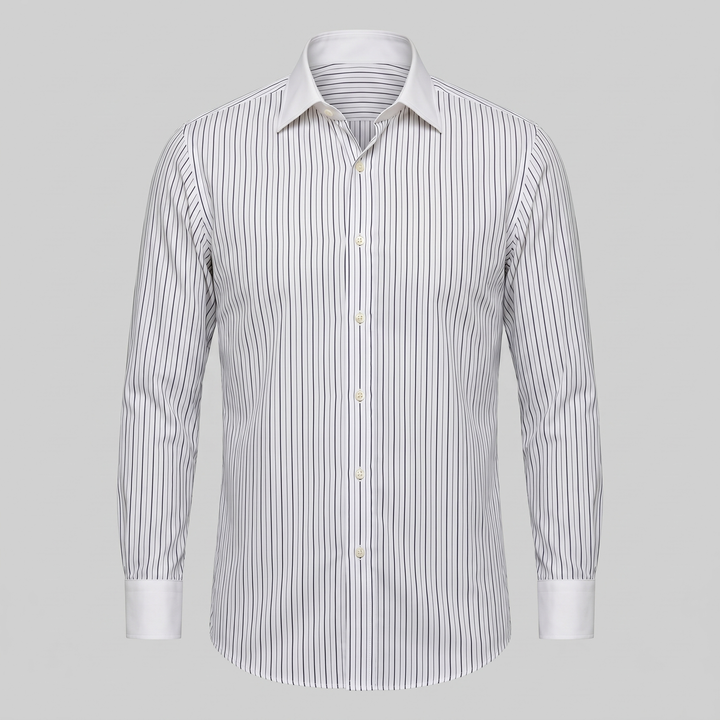 Men's Slim Fit Long Sleeve Striped Formal Shirt