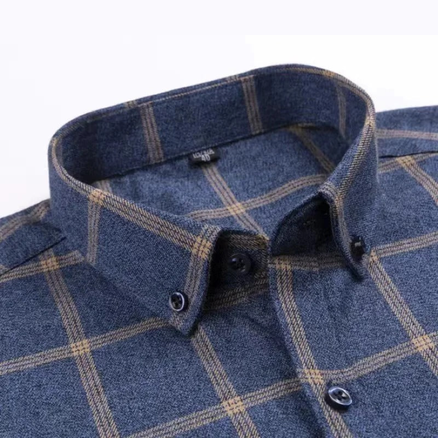 Kayn High-Quality Cotton Checkered Shirt for Men, view 2 - Elena Harper