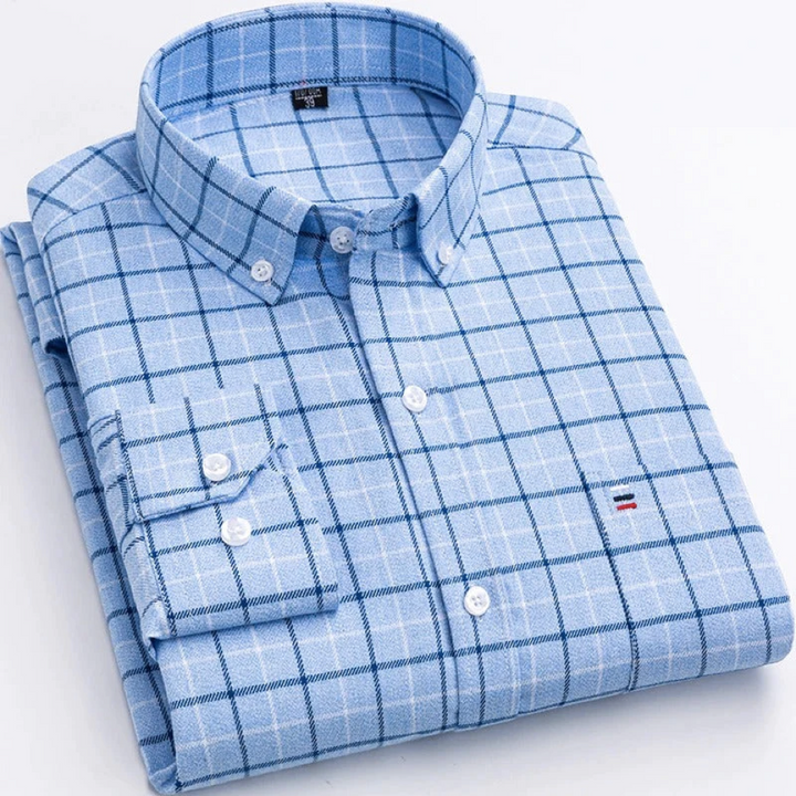 Kayn High-Quality Cotton Checkered Shirt for Men, view 8 - Elena Harper