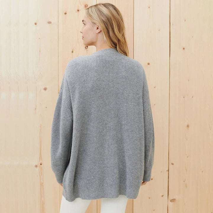 Oversized Cashmere Vest with V-Neck and Button Closure for Women