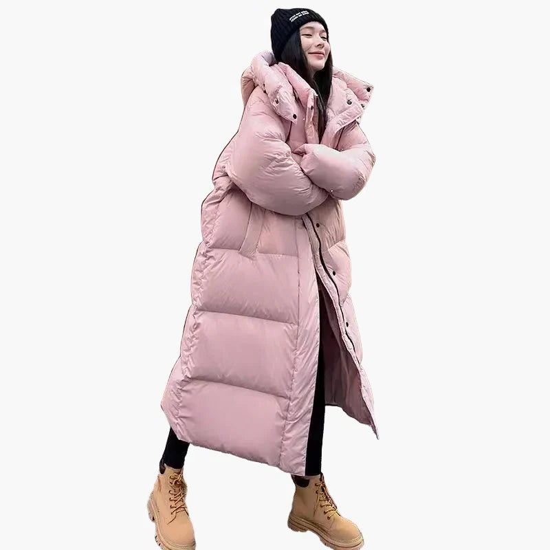 Oversized Long Winter Coat with Hood for Women