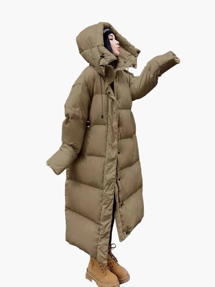 Oversized Long Winter Coat with Hood for Women
