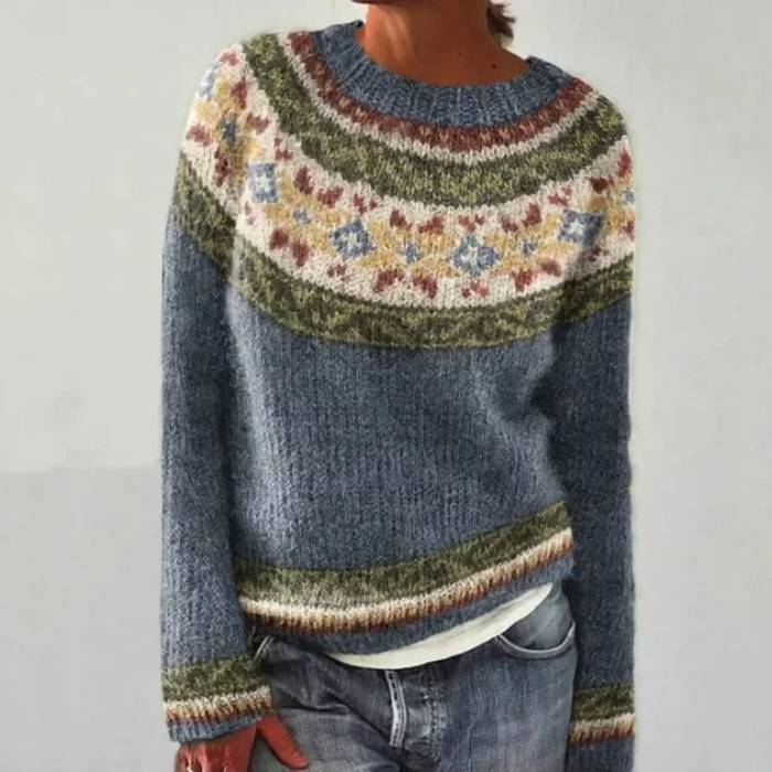 Agatha | Women's Heritage Patterned Sweater with Knitted Motif