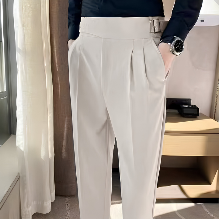 Men's Straight Pleated Trousers