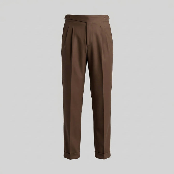 Men's Pleated Trousers with Adjustable Waist