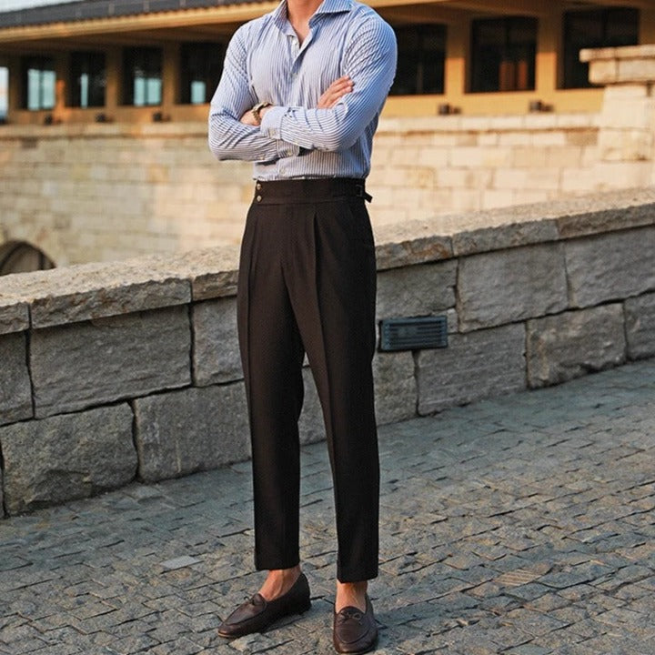 Men's Pleated Trousers - Elena Harper