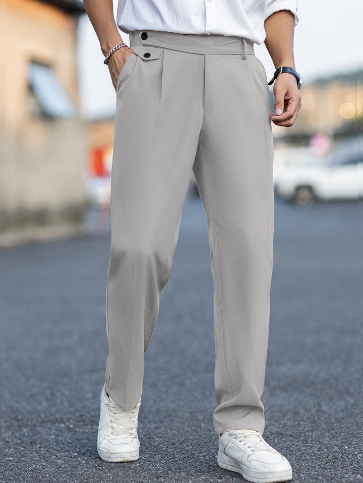 Men's Pants with Visible Cross Closure