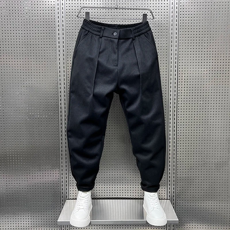 Men's Tapered Pants with Elastic Waist - Elena Harper