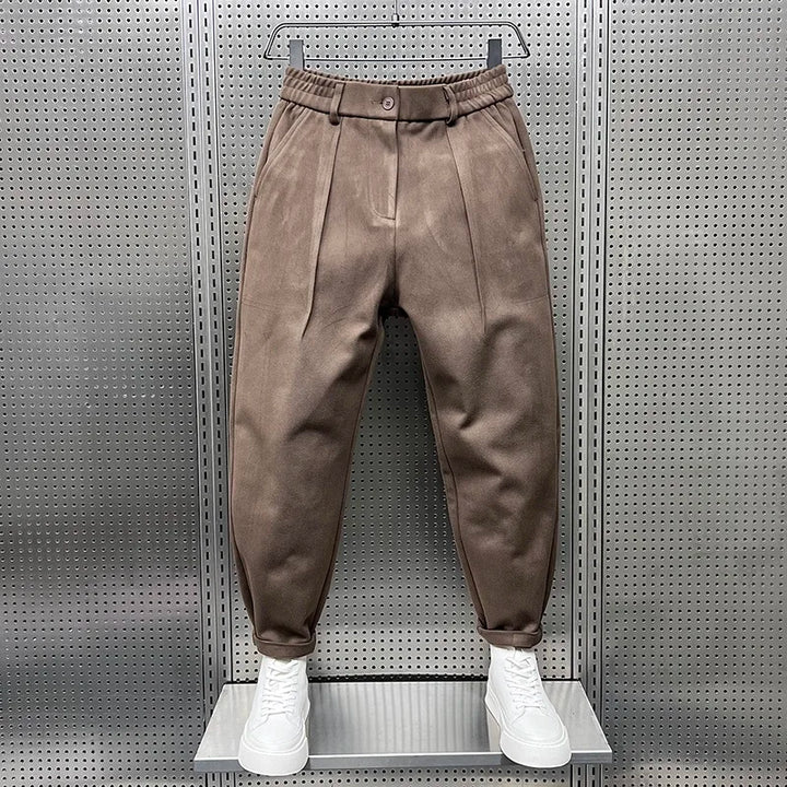 Men's Tapered Pants with Elastic Waist - Elena Harper