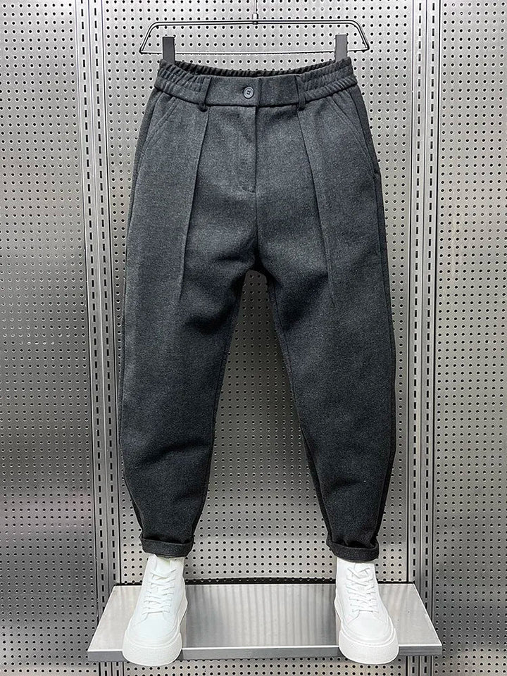 Men's Tapered Pants with Elastic Waist - Elena Harper