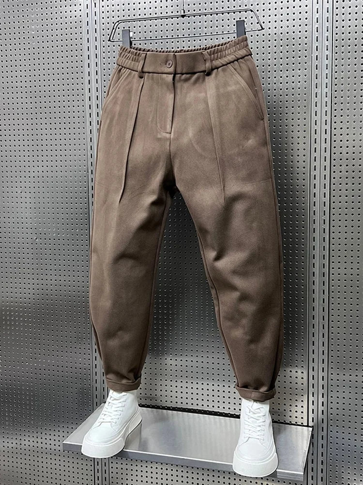 Men's Tapered Pants with Elastic Waist - Elena Harper