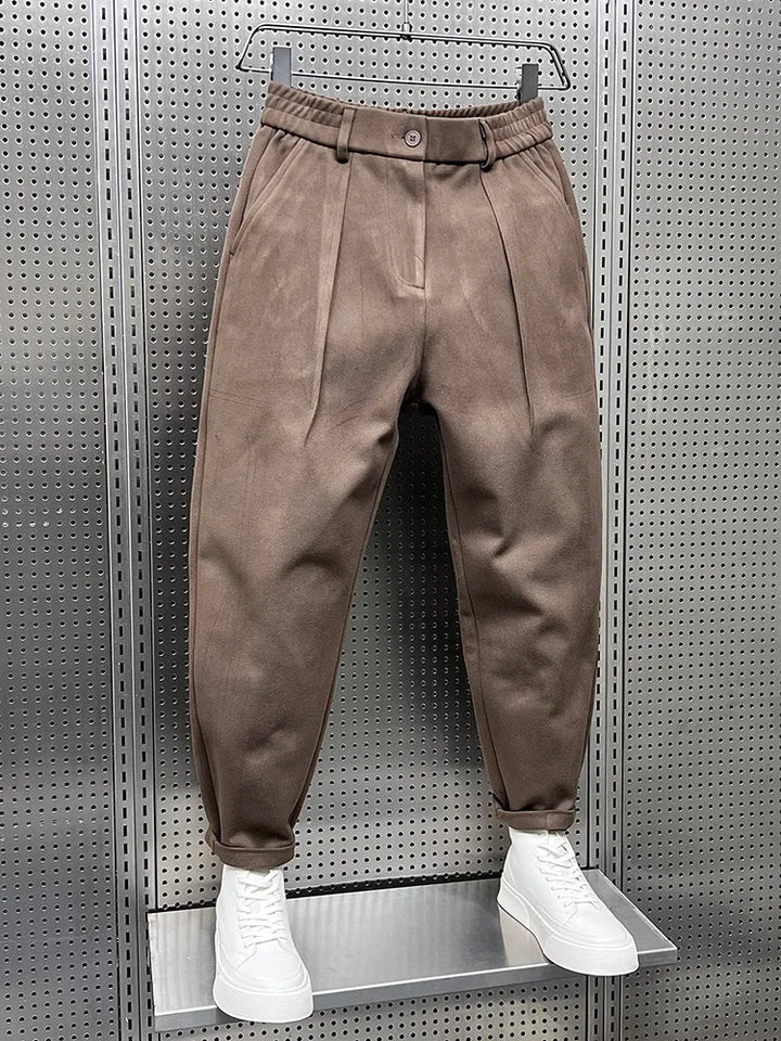 Men's Tapered Pants with Elastic Waist - Elena Harper