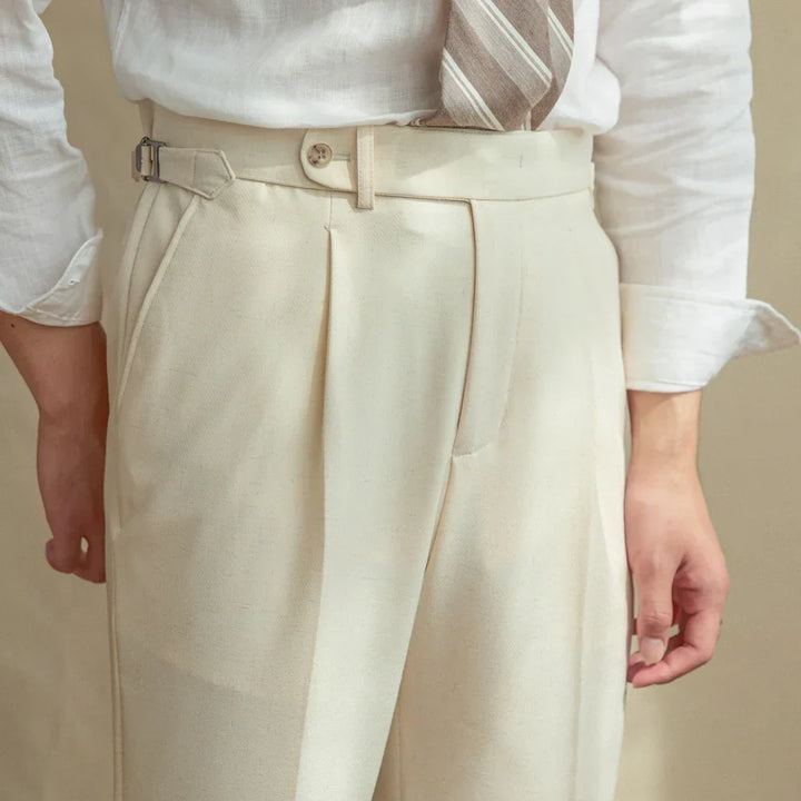 Men's High-Waisted Pleated Dress Pants