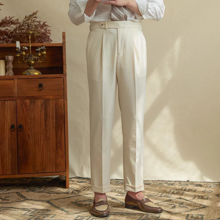 Men's High-Waisted Pleated Dress Pants