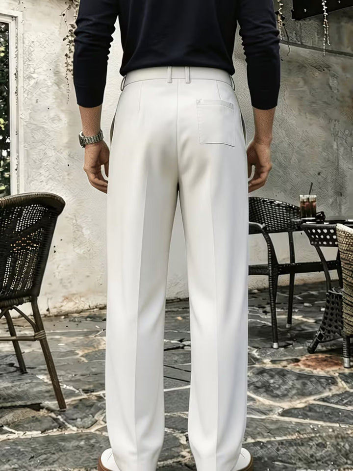 Men's Wide Pleated High-Waisted Trousers